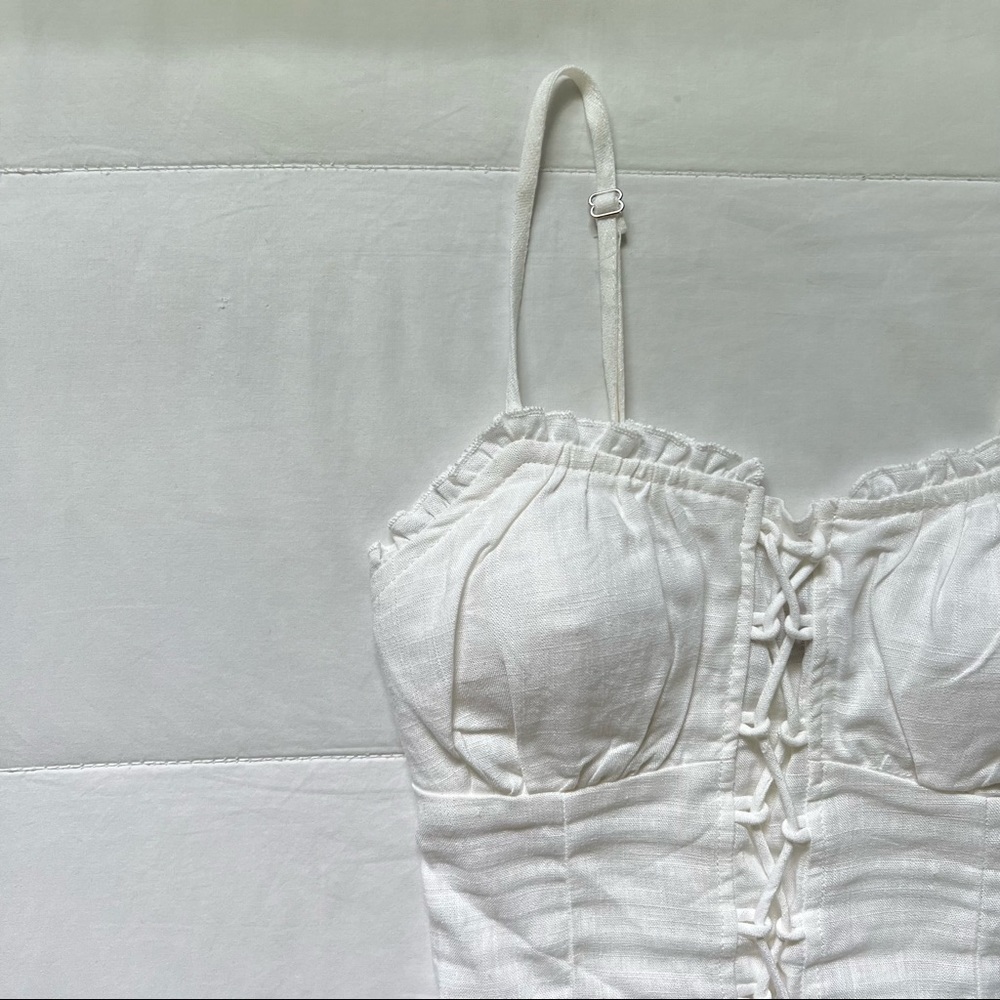 white corset tank top